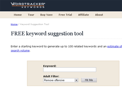 Wordtracker kw tool