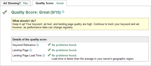 AdWords Quality Score